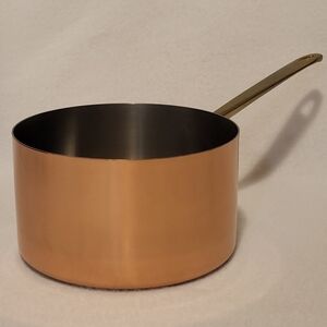 NEW 1801 Paul Revere Ware COPPER Pot Solid BRASS Handle 2qt Sauce Pan NO Lid